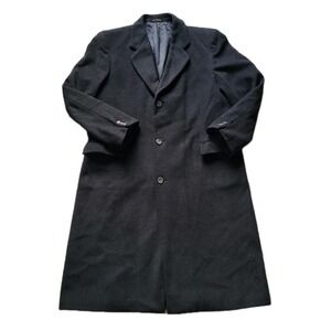 Silver Cloud Men's Cashmere Blend Overcoat Woven in Italy Charcoal Grey Long 44L